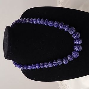 Sapphire Carved Bead Necklace